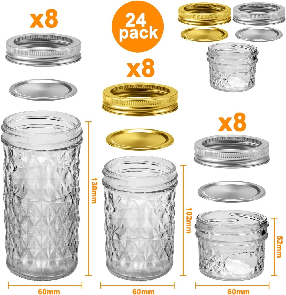 24 Pack Mason Jars with Lids - - Mason Jar 8Oz review and price