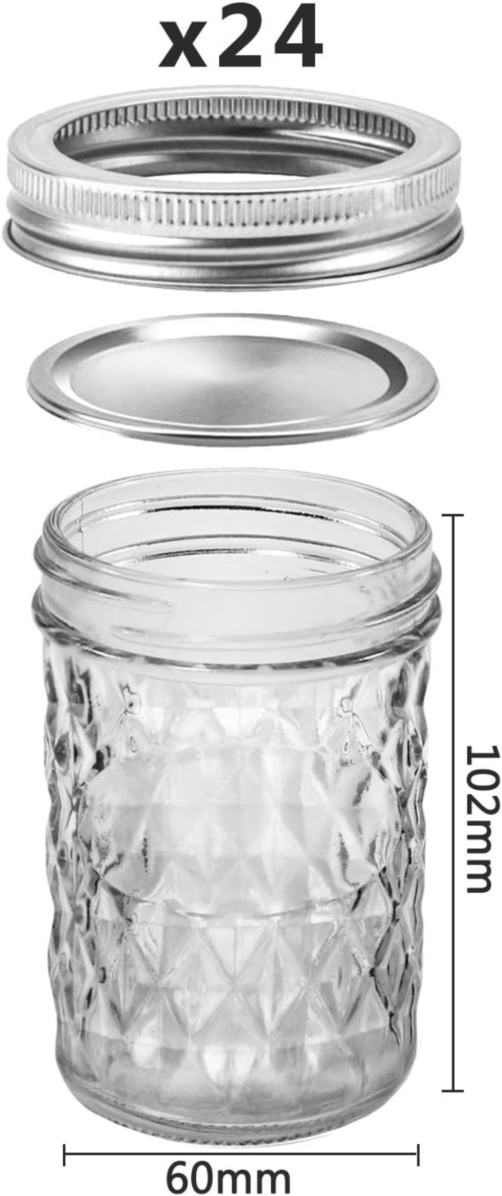8 oz Mason Jars 24 Pack, Half  - Mason Jar 8Oz review and price