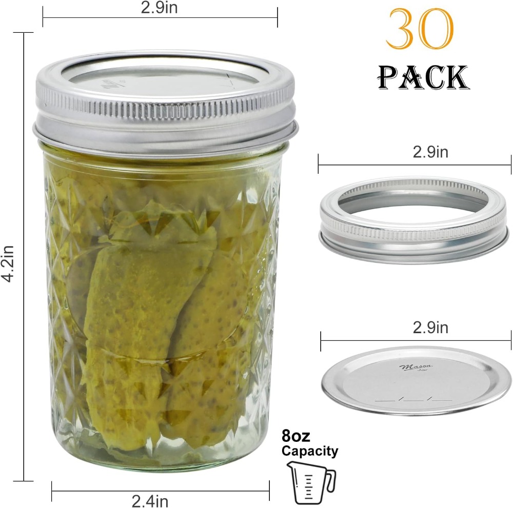 30 Pack 8 oz Mason Jars with A - Mason Jar 8Oz review and price