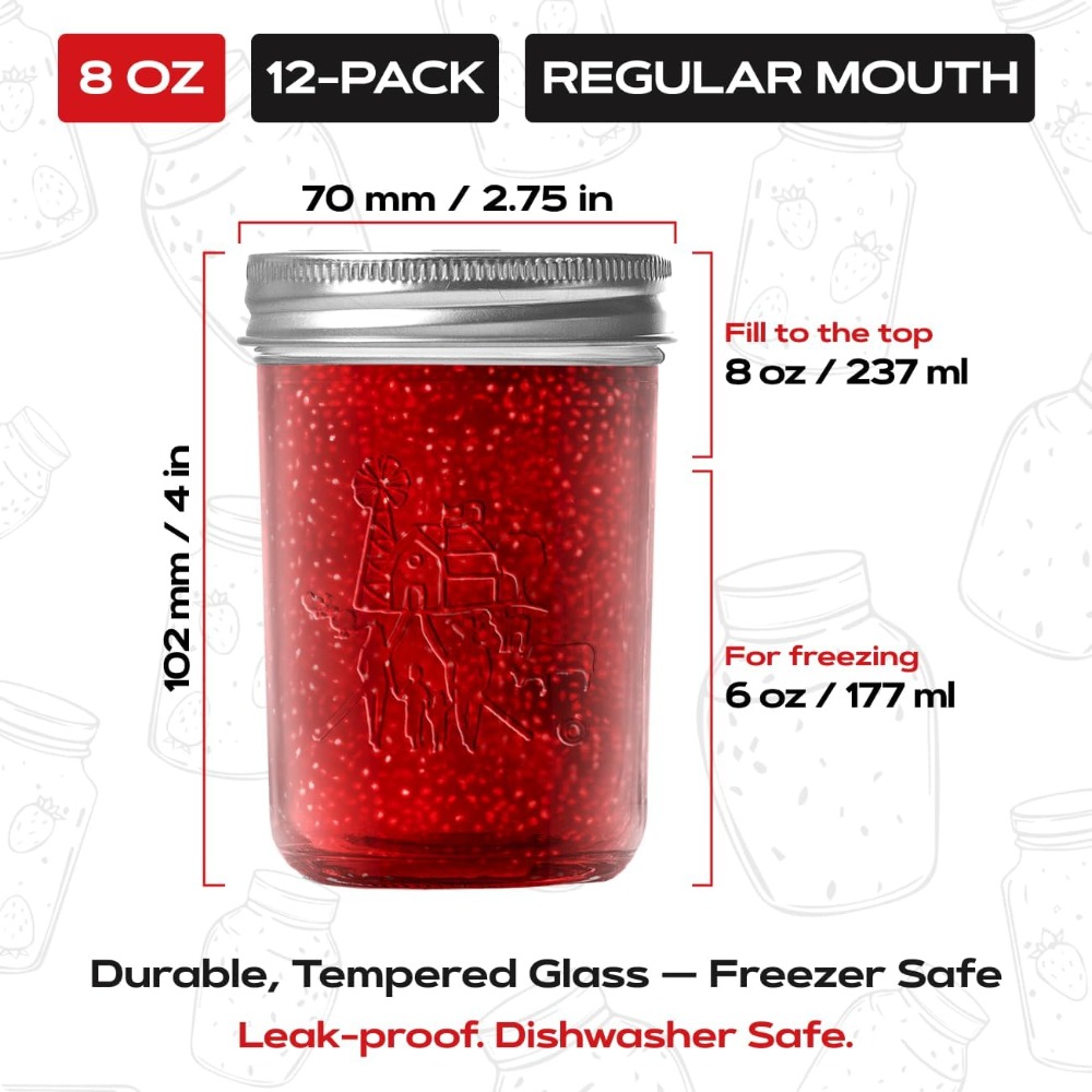 Premium 8oz Mason Jars with Li - Mason Jar 8Oz review and price