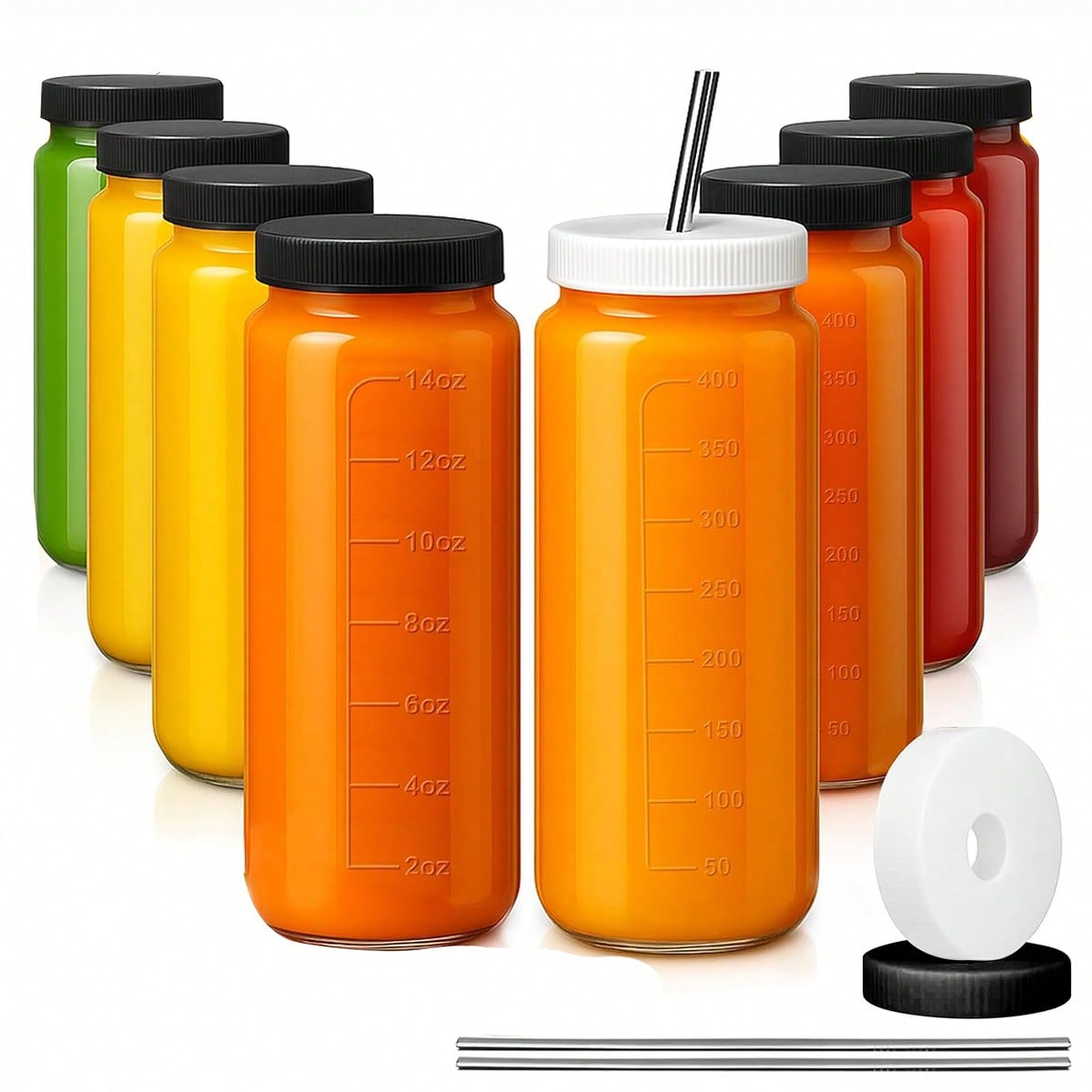 8 Pack Glass Juice Bottles Mod - Mason Jar 8Oz review and price