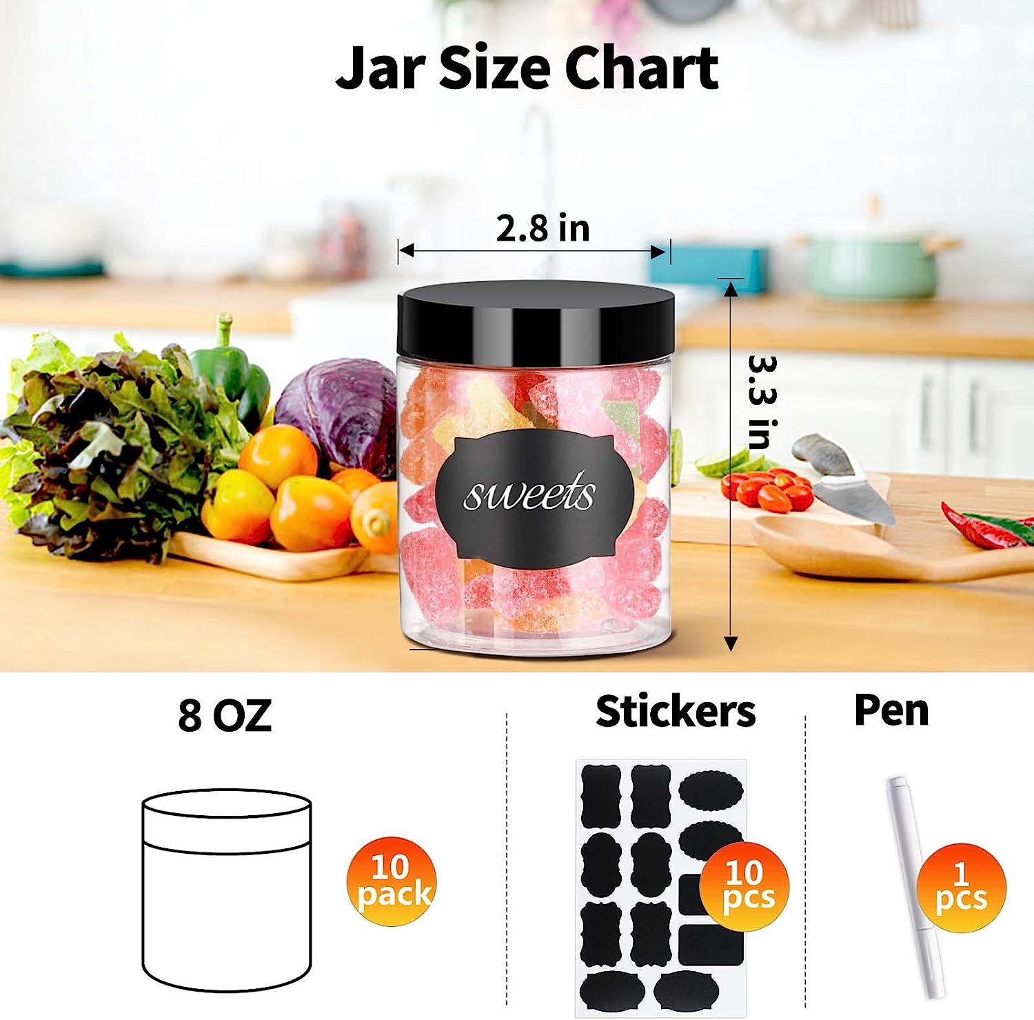 10PCS 8OZ Plastic Jars with Sc - Mason Jar 8Oz review and price